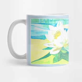 White waterlily watercolour painting Mug